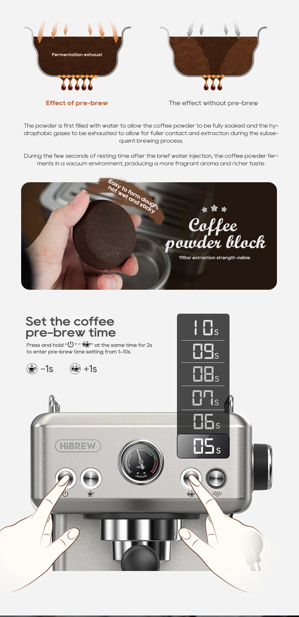 HiBREW H10A Espresso Machine with Temperature Control & Volumetric Dosing